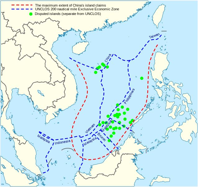 Maritime claims in the South China Sea from Wikipedia