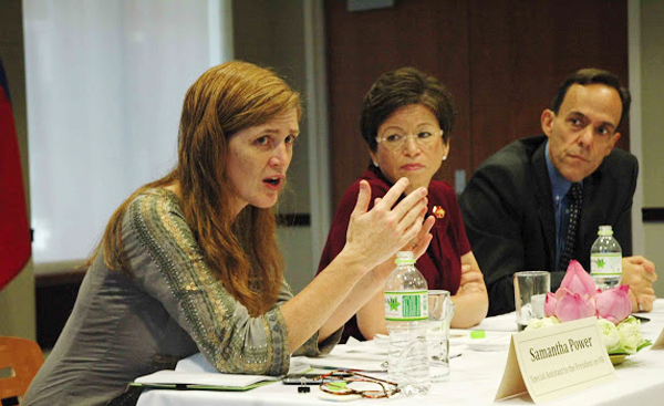 Samantha Power discusses foreign policy and human rights in  human rights organizations // Credit: usembassy.gov