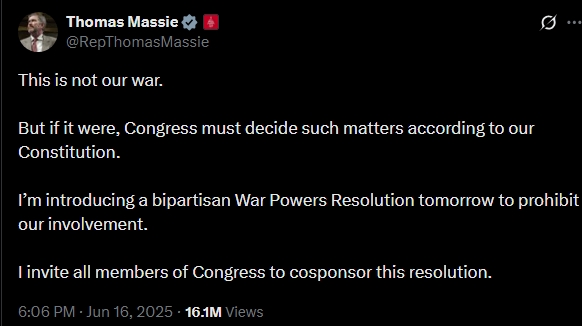 Thomas Massie tweet
